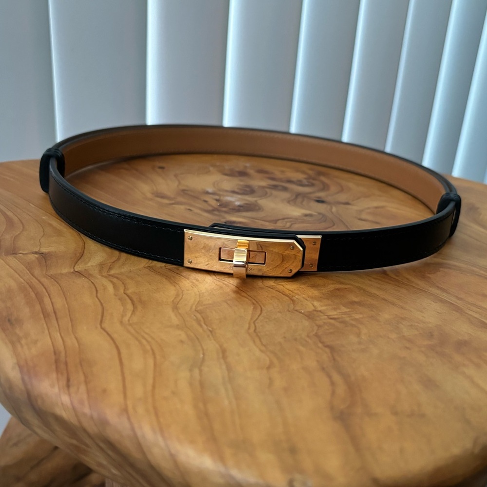 HERMES Kelly Belt Box Calf Leather RARE!